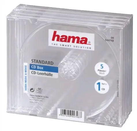 Hama 44748 CD BOX náhradní obal 5ks transparentní-černá