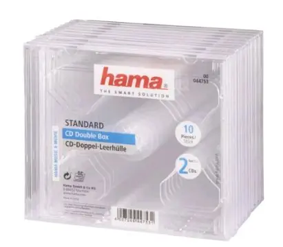 Hama 44753 CD obal Standard Double, 10 ks průhledná 