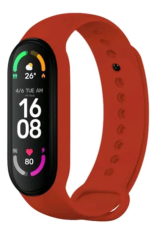 FIXED Silikonový řemínek Strap pro Xiaomi Band 7/Mi Band 6/Mi Band 5 červená