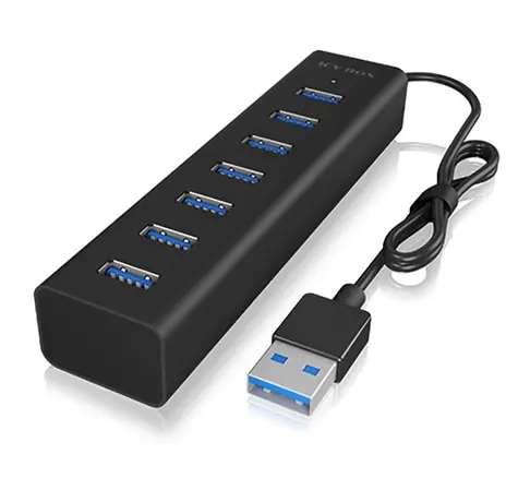 Icy Box IB-HUB1700-U3 černá / USB rozbočovač / 7x USB 3.0 A