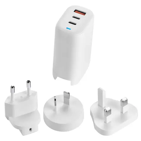 Acer GaN 65W USB nabíječka 65W bílá / 19V / 3 portová nabíječka / 2xUSB-C,1x TypeA