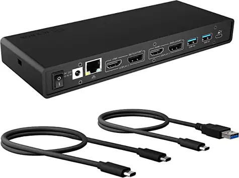 Icy Box IB-DK2245AC černá / Dokovací stanice / USB-A / USB-C / 3.5mm jack / DP / HDMI / RJ45