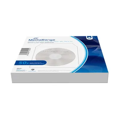 MediaRange BOX65 obal na CD/DVD bílá / 50ks 