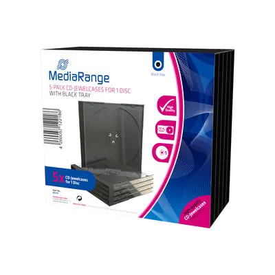 MediaRange BOX31 obal na CD/DVD černá / 5ks 