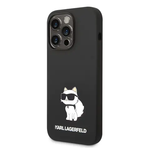 Karl Lagerfeld Liquid Silicone Choupette NFT Zadní Kryt pro Apple iPhone 14 Pro Max černá
