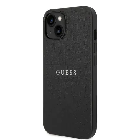GUESS PU Leather Saffiano Zadní Kryt pro Apple iPhone 14 Plus černá