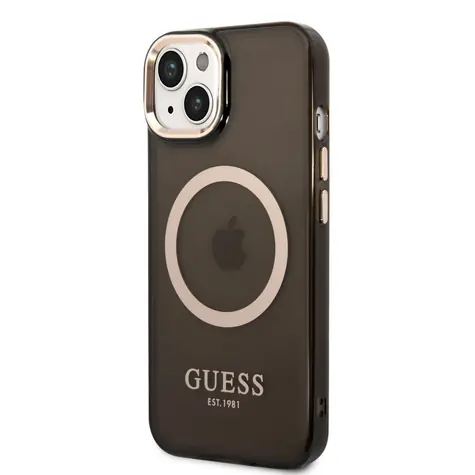 GUESS Translucent MagSafe Kompatibilní Zadní Kryt pro Apple iPhone 14 černá