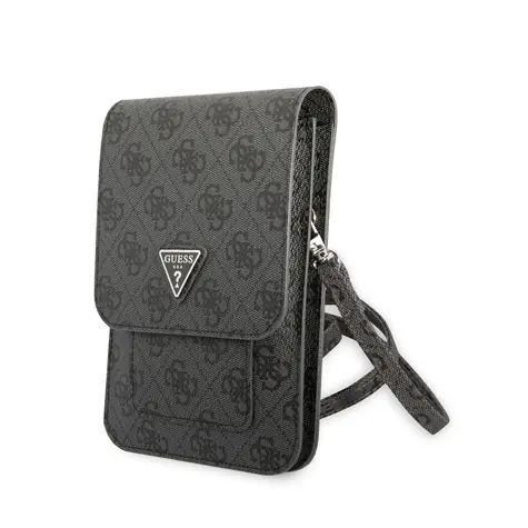 GUESS PU 4G Triangle Logo Phone Bag černá