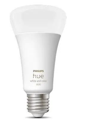 Philips Hue LED žárovka E27 RGBW 13 / chytrá LED žárovka / 1600 lm / 2000-6500 K / stmívatelná / bílá a barevná