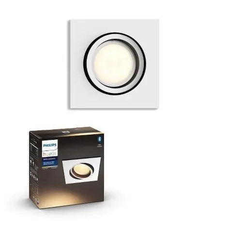 Philips Hue WA Milliskin zápustné LED svítidlo hranaté GU10 1x5W / 350lm / 2200-6500K / IP20