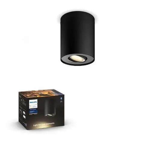 Philips Hue WA Pillar bodové LED svítidlo GU10 1x5W černá / 350lm / 2200-6500K / IP20
