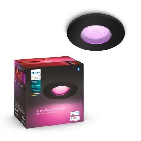 Philips Hue WACA Xamento podhledové LED svítidlo 1x GU10 5.7W černá / 350lm / 2000-6500K / RGB / IP44
