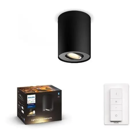 Philips Hue WA Pillar bodové LED svítidlo GU10 5W černá / 350lm / 2200-6500K / IP20 / ovladač