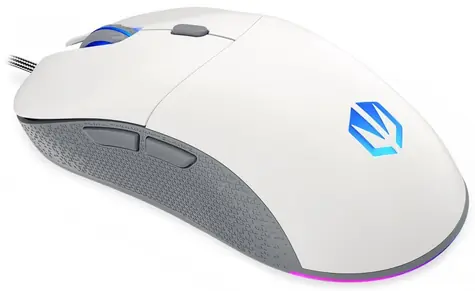 Endorfy GEM Plus bílá / optická / drátová / herní / 19000 dpi / PAW3370 / 6 tlačítek / RGB / Kailh GM8.0 / USB / 1.8m