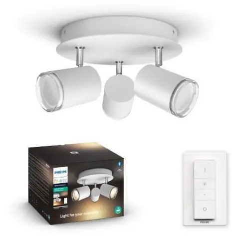 Philips Hue WA Adore koupelnové bodové LED svítidlo 3xGU10 5W bílá / 350lm / 2200-6500K / IP44 / ovladač