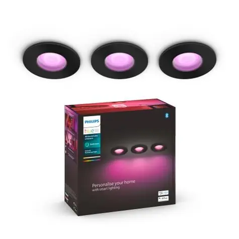 Philips Hue WACA XAMENTO podhledové LED svítidlo 3xGU10 5.7W černá / 350lm / 2000-6500K / RGB / IP44