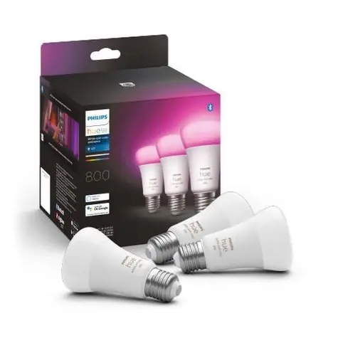 Philips Hue WACA sada 3x žárovka LED E27 A60 6.5W / chytrá LED žárovka / 806 lm / 2000-6500 K / stmívatelná / 3ks