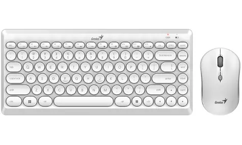 GENIUS LuxeMate Q8000 bílá / bezdrátová klávesnice a myš / USB/ retro design/ CZ+SK layout