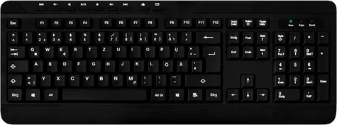 MediaRange MROS102 černá / kancelářská klávesnice / USB / DE layout / 1.5 m