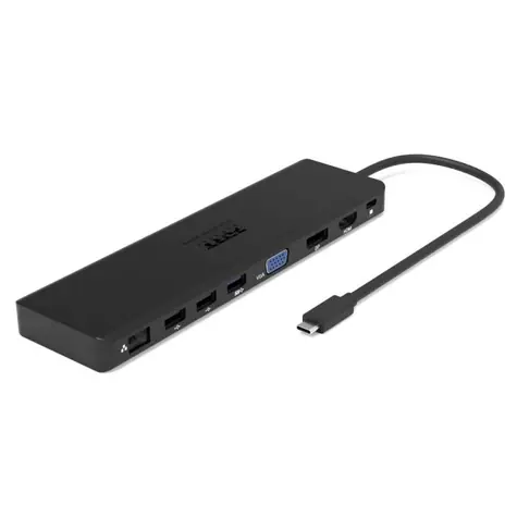 PORT CONNECT Dokovací stanice 11v1 / 1x USB-C 3.1 / 2x USB-A 3.0 / 2x USB-A 2.0 / 1x DisplayPort / 1x HDMI / 1x VGA / 1x