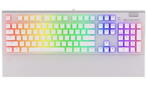 Endorfy Omnis Pudding Brown bílá / Herní klávesnice / mechanická / Kailh Brown / RGB / US layout / 1.8m
