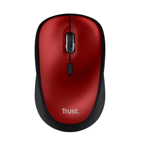Trust YVI+ wireless mouse eco červená / bezdrátová optická myš / 1600 DPI / 4 tlačítka 