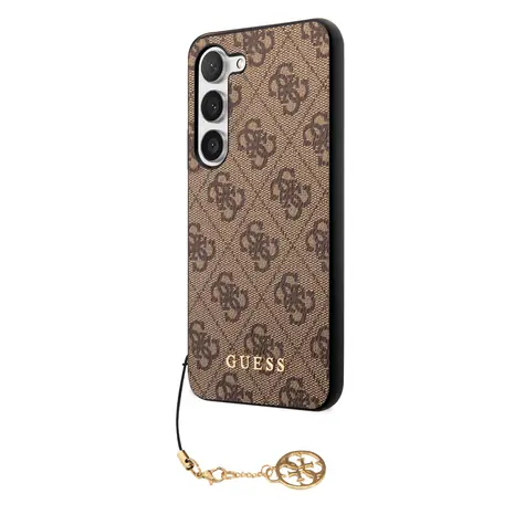 GUESS 4G Charms Zadní Kryt pro Samsung Galaxy S23 hnědá