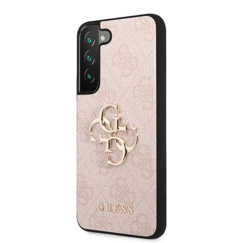 GUESS PU 4G Metal Logo Zadní Kryt pro Samsung Galaxy S23 růžová