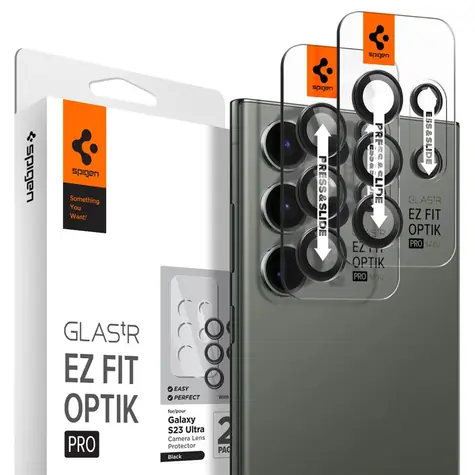 Spigen Glass EZ Fit Optik Pro ochranné sklo na fotoaparát pro Samsung Galaxy S23 Ultra 2ks