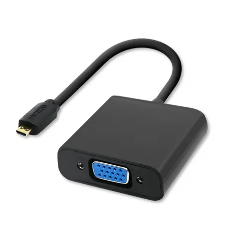 Qoltec 50403 MicroHDMI (M) na VGA (F) adaptér 0.2 m černá /  MicroHDMI 1.3 / VGA