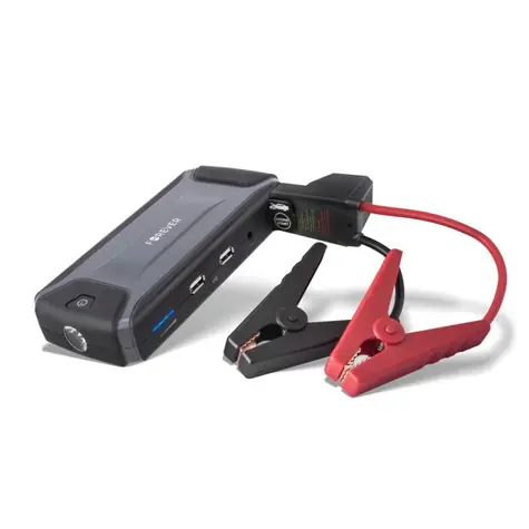 Forever JS-200 šedá / Power banka / 12 000 mAh / USB + USB typ C + Lightning / svítilna / startovací kabely
