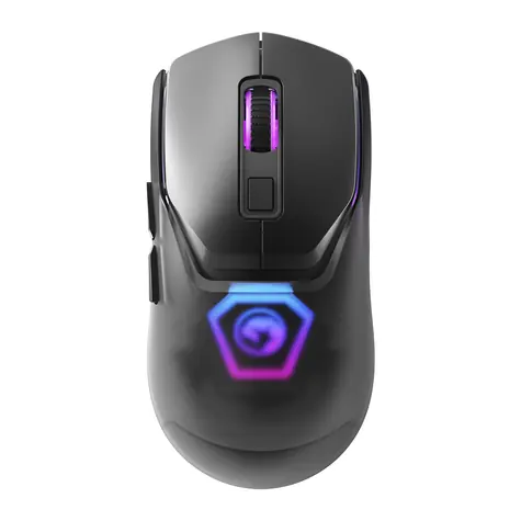Marvo Fit Pro G1 šedá / Bezdrátová optická myš / RF 2.4GHz / 19000 DPI / RGB / 7 tlačítek 