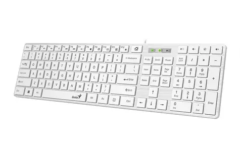 Genius Slimstar 126 bílá / Drátová / SmartGenius aplikace / USB / CZ+SK layout
