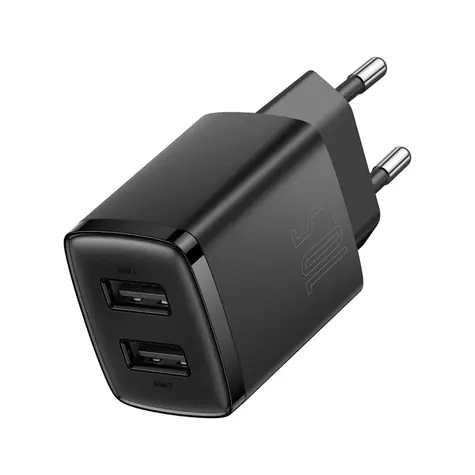 Baseus CCXJ010201 Compact nabíječka do sítě 2xUSB 10.5W černá