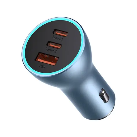 Baseus CGJP010003 Golden Contractor Pro Triple Rychlonabíječka do auta modrá / USB+2xUSB-C / 65W