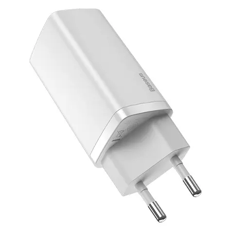 Baseus CCGAN2L-B02 GaN2 Lite Rychlonabíječka do sítě bílá / USB+USB-C 65W 