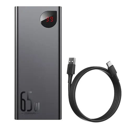 Baseus Adaman PowerBank 20000 mAh černá / 65W / 2x A výstup