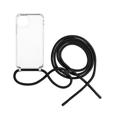 FIXED Pure Neck Pouzdro s černou šňůrkou na krk pro Apple iPhone 11