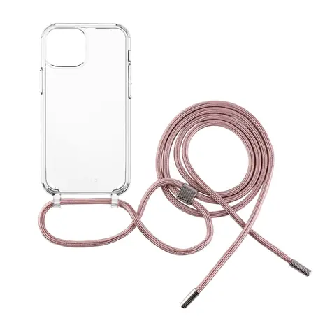 FIXED Pure Neck Pouzdro s růžovou šňůrkou na krk pro Apple iPhone 12 mini