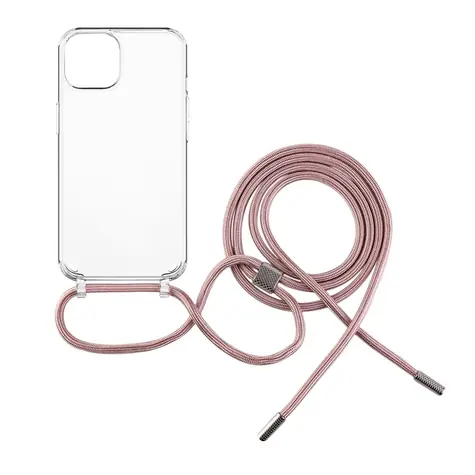 FIXED Pure Neck Pouzdro s růžovou šňůrkou na krk pro Apple iPhone 14 Plus