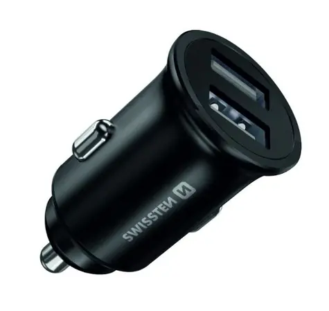 SWISSTEN CL adaptér do auta 2x USB-A černá / 20W