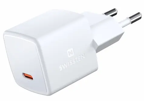 SWISSTEN síťový adaptér GaN USB-C 33W bílá