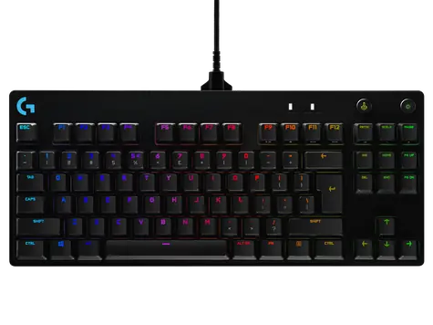 Logitech G Pro TKL černá / herní klávesnice / DE layout / USB / RGB Lightsync / GX Blue Clicky