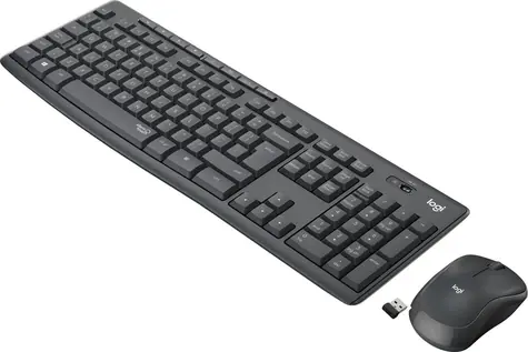 Logitech MK295 Silent tmavě šedá / Bezdrátová sada klávesnice a myši / SKD layout / nanopřijímač