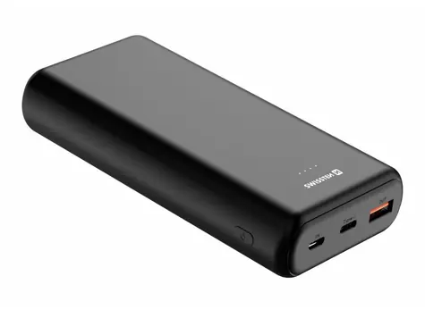 Swissten 22013913 20000 mAh černá / Power Bank / 12V / 3A / USB-C & USB & micro-USB
