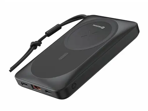 Swissten 22013971 10000 mAh černá / Power Bank / 12V / 2A / MagSafe / USB&USB-C & bezdrátovénabíjení