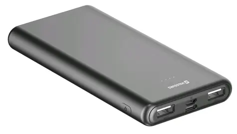Swissten 22013960 10000 mAh šedá / PoSwissten 22013912 10000 mAh černá / Power Bank / 12V / 3A / USB-C & USB & micro-USB