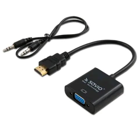 SAVIO CL-23 HDMI - VGA adaptér M-F černá
