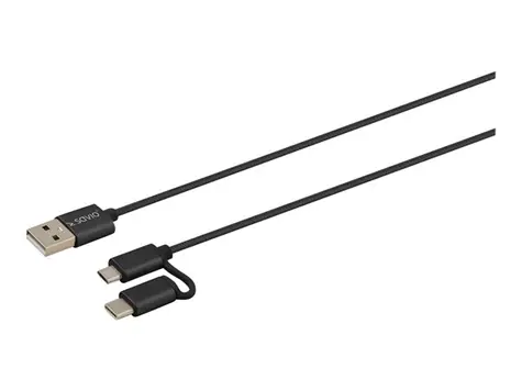 SAVIO CL-128 2v1 / kabel USB-A / USB-C / microUSB / 1 m