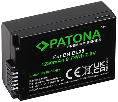 PATONA baterie pro foto Nikon EN-EL25 1280mAh / Li-Ion / Premium / Z50 / Z fc